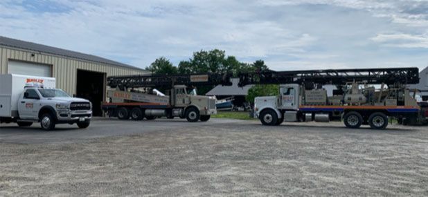Reilly Well Drilling company trucks ready to serve Bristol Maine